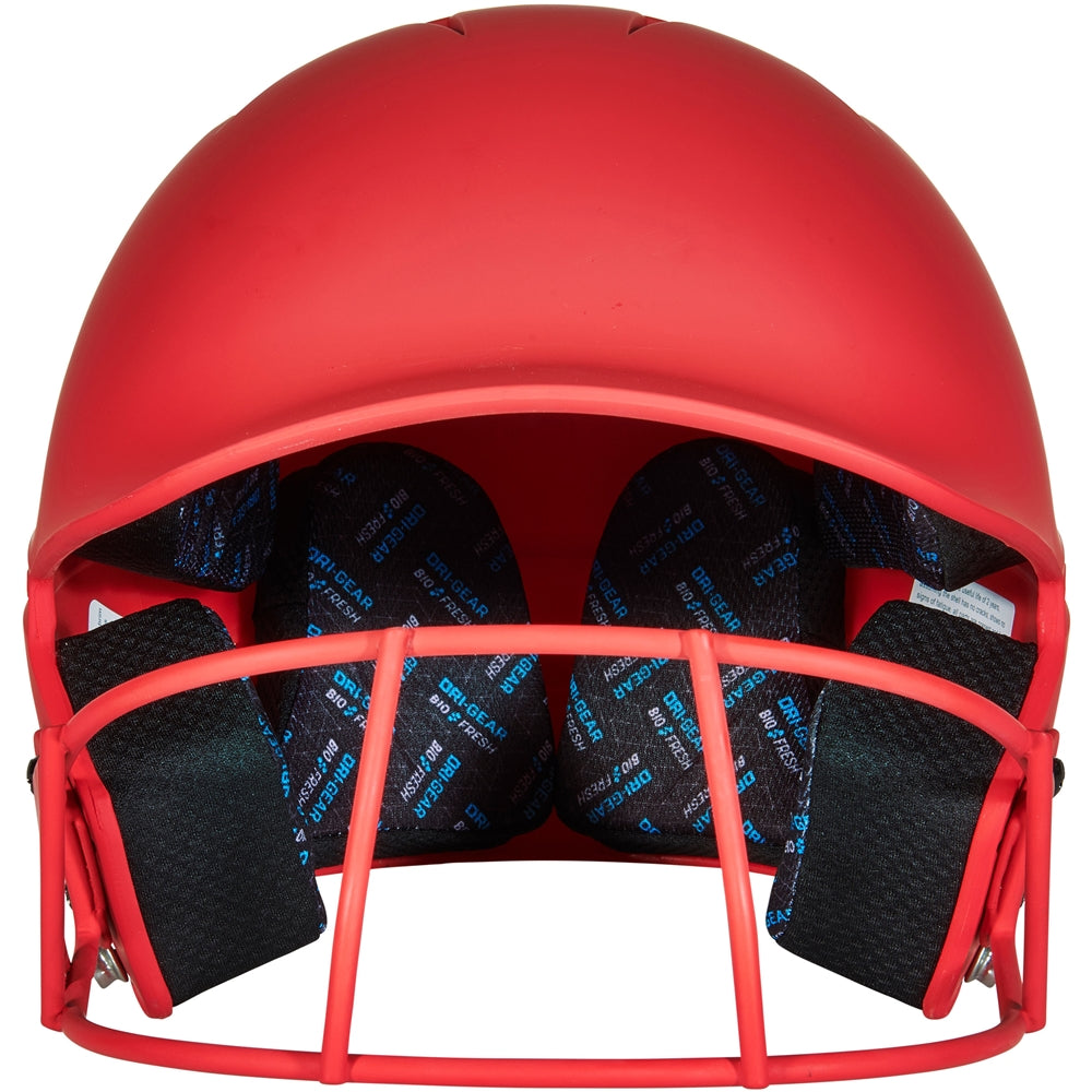 HX Matte Softball Helmet w/Facemask - Scarlet, Senior