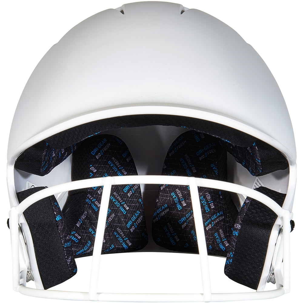 HX Matte Softball Helmet w/Facemask - White, Senior