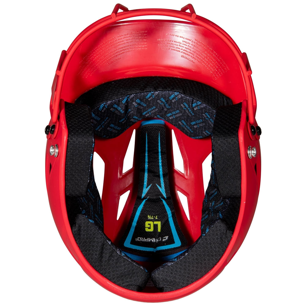 HX Matte Softball Helmet w/Facemask - Scarlet, Senior