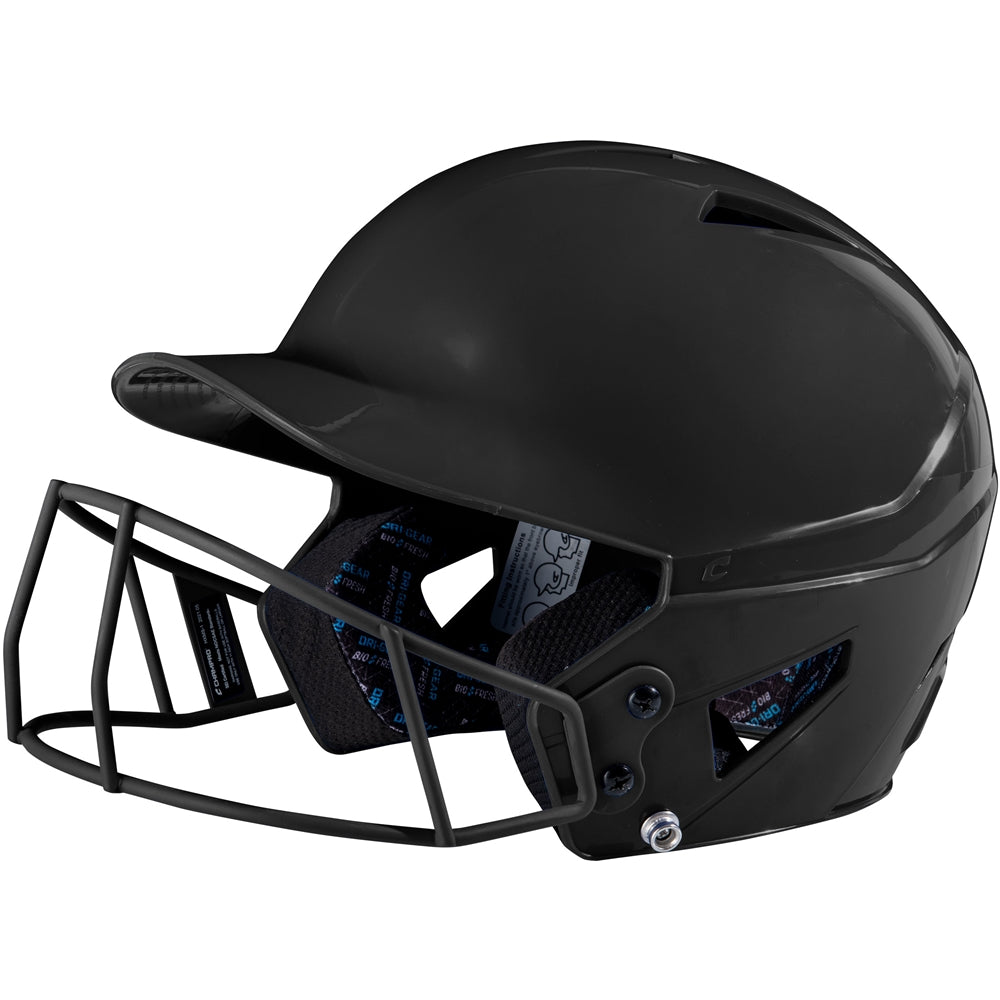Uncoated HX Softball Helmet w/ Mask - Black, T-Ball