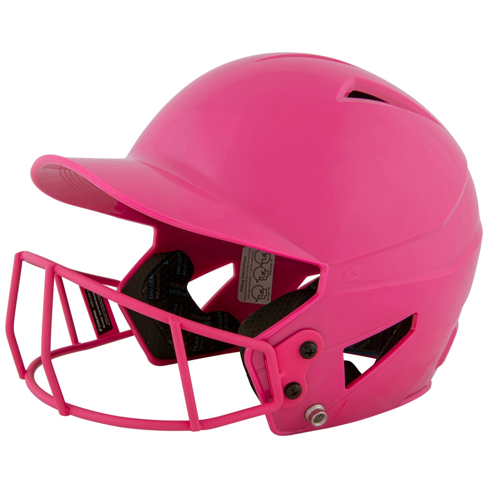 Uncoated HX Softball Helmet w/ Mask - Optic Pink, T-Ball