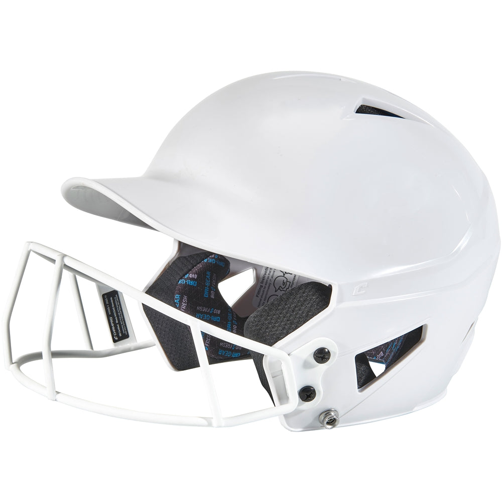 Uncoated HX Softball Helmet w/Mask - White, T-Ball