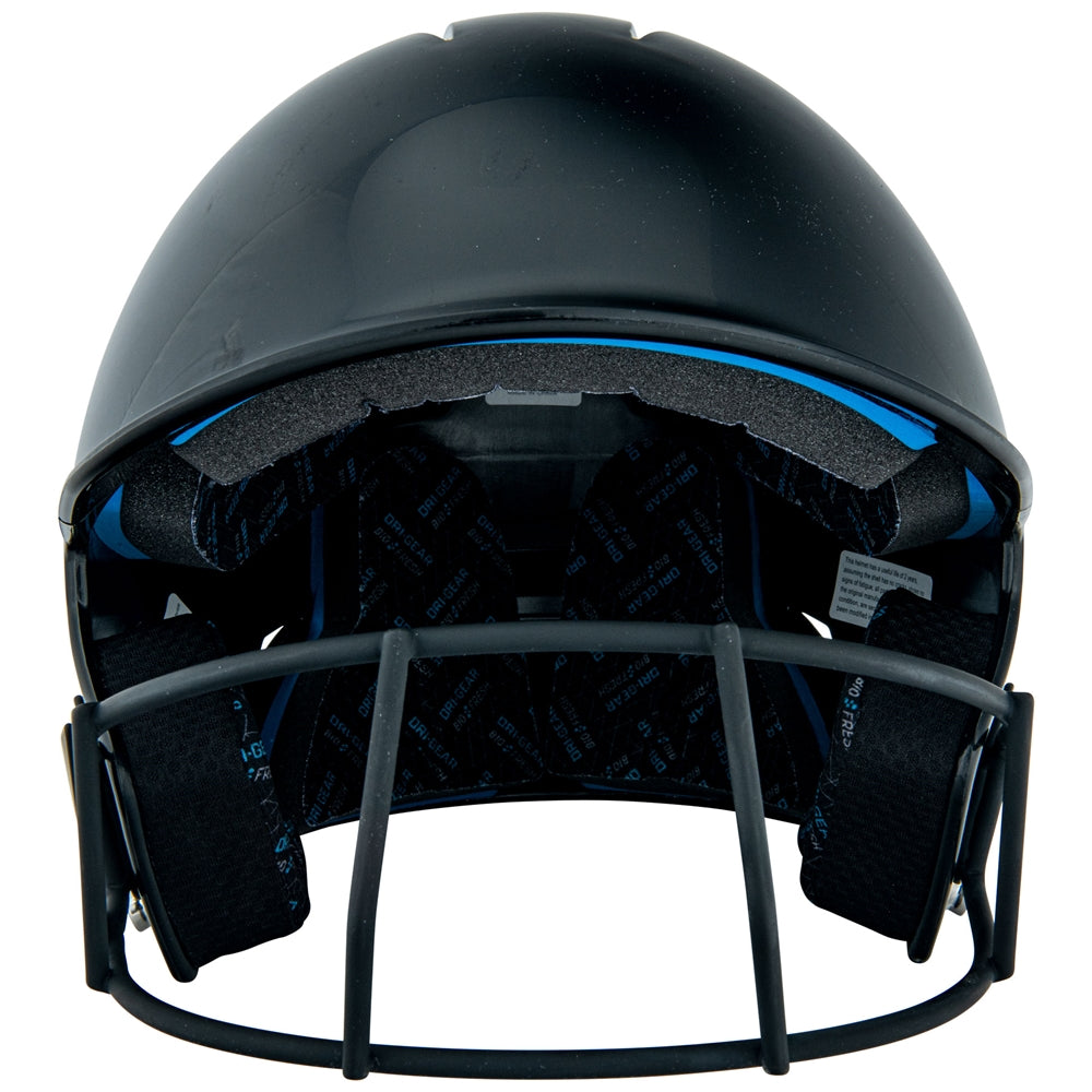Uncoated HX Softball Helmet w/Mask - Black, Senior