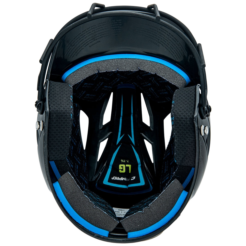 Uncoated HX Softball Helmet w/Mask - Black, Senior