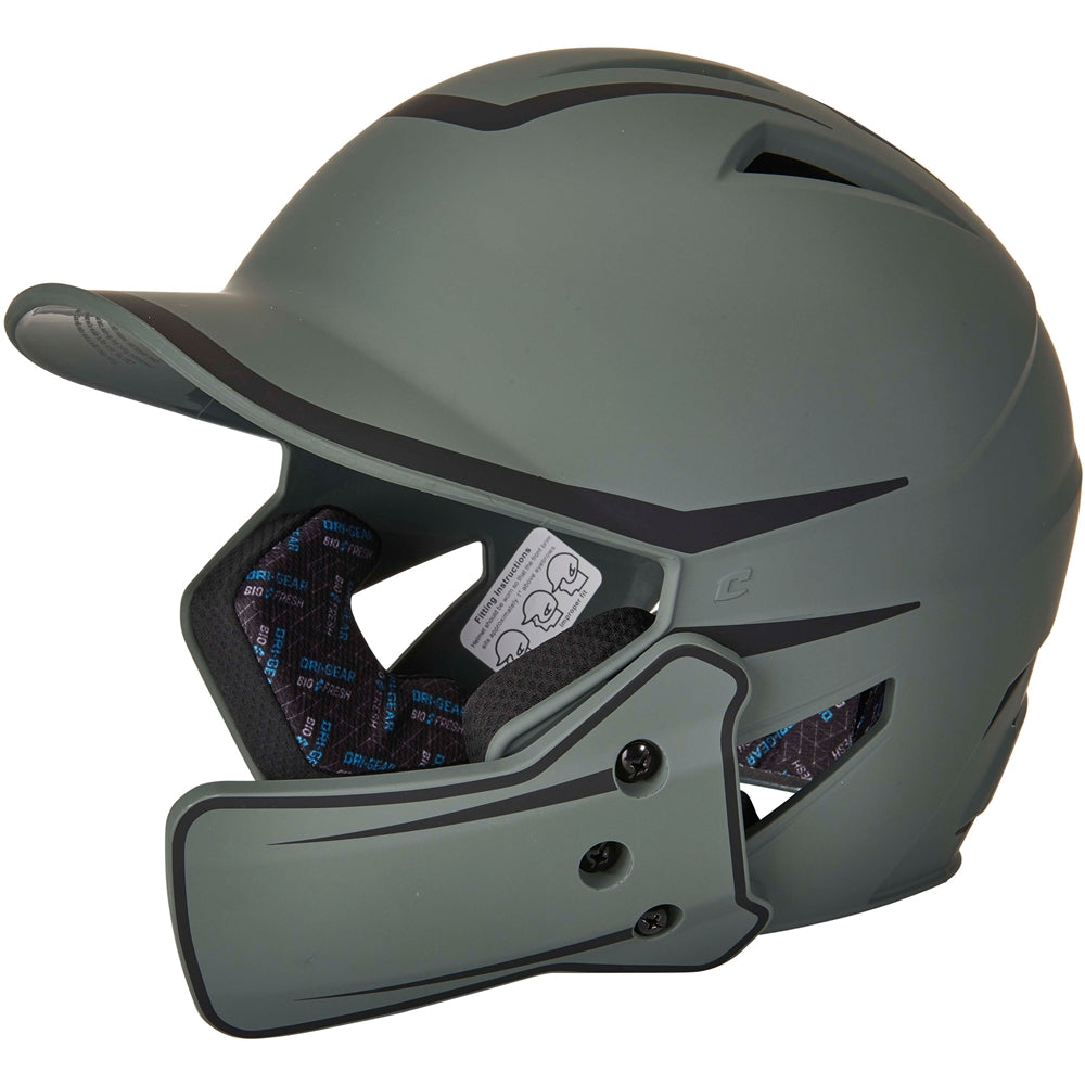 HX Legend Plus 2-Tone Baseball Helmet w/ Flap - Graphite Black, Senior