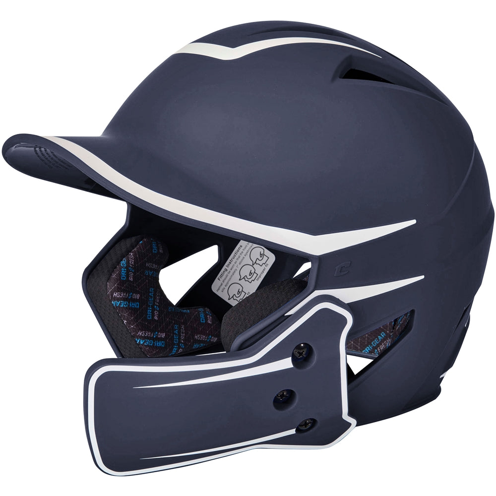 HX Legend Plus 2-Tone Baseball Helmet w/ Flap - Navy White, Senior