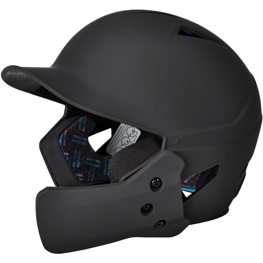 HX Gamer Plus Bsbll Helmet w/Flap - Black, Senior