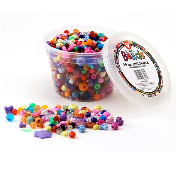 Bucket O'Beads w/ Thread - 4 oz multi-mix