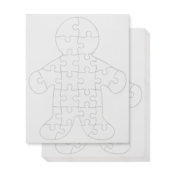 Blank Puzzle - 26pcs, 8.5"x10.5", People Shape - 100 puzzles