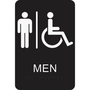 Hy-Ko Deco Series Plastic Braille Restroom Sign, Men Handicapped