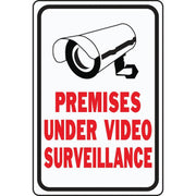 Hy-Ko 18 x 12 Heavy-Duty Aluminum Sign, Premises Under Video Surveillance