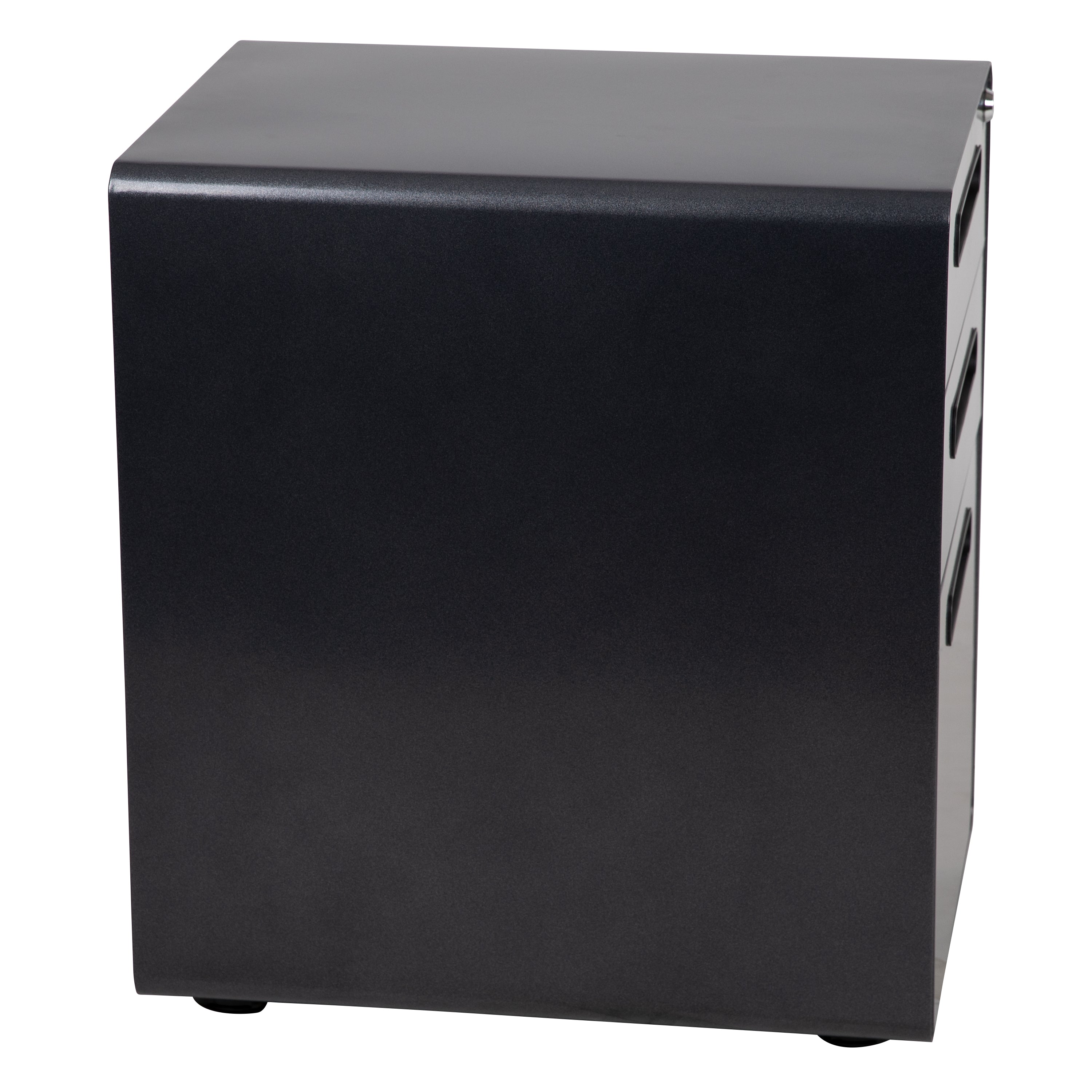 Wren Ergonomic 3-Drawer Mobile Locking Filing Cabinet with Anti-Tilt Mechanism and Hanging Drawer for Legal & Letter Files, Black