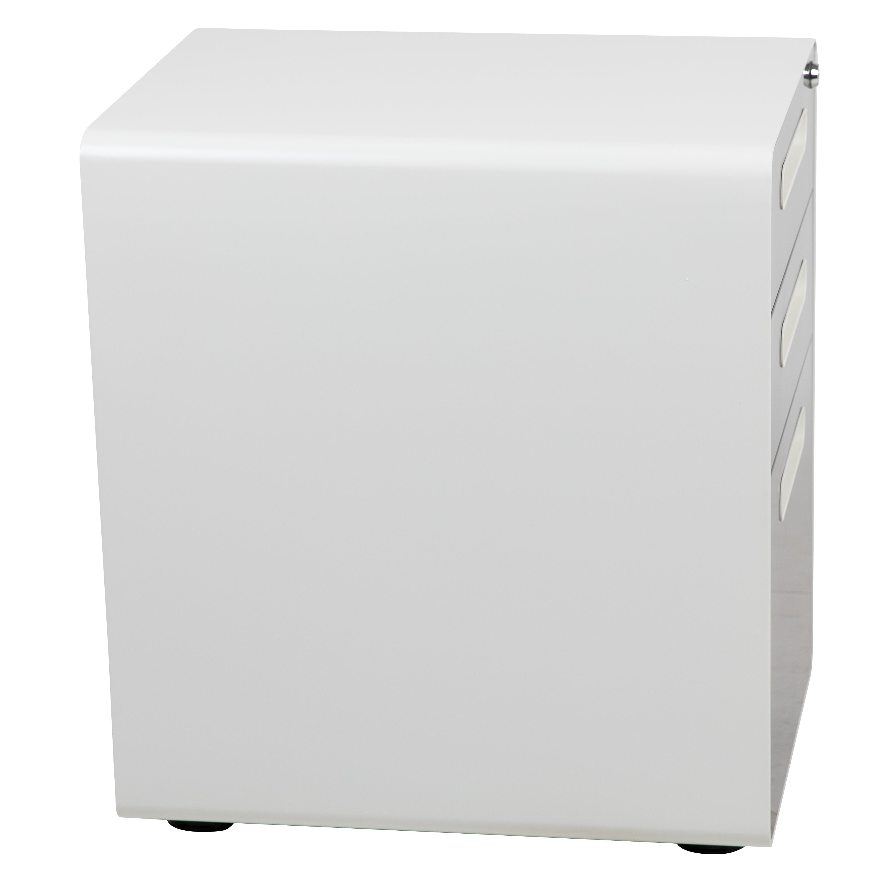 Wren Ergonomic 3-Drawer Mobile Locking Filing Cabinet with Anti-Tilt Mechanism & Letter/Legal Drawer, White with Charcoal Faceplate