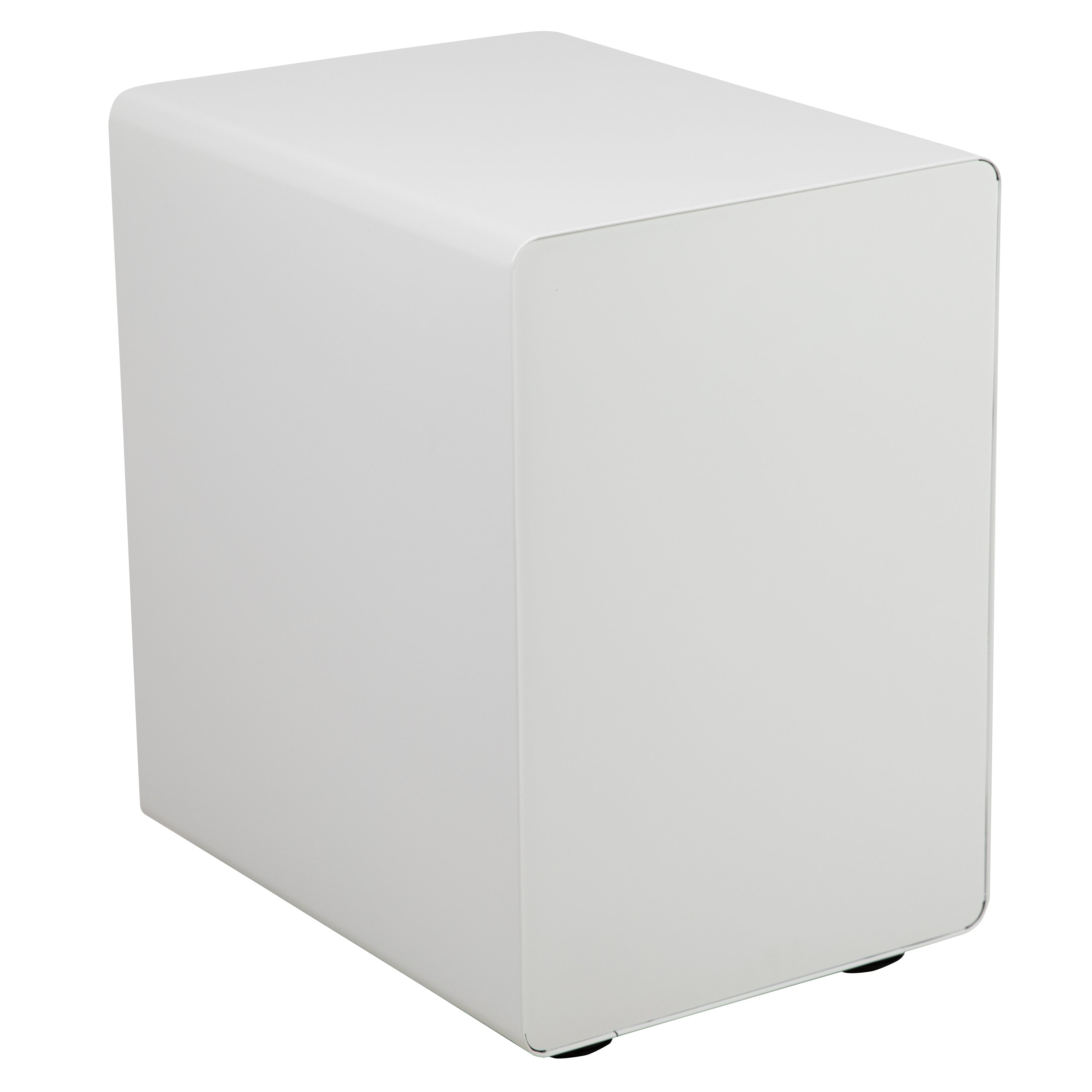 Wren Ergonomic 3-Drawer Mobile Locking Filing Cabinet with Anti-Tilt Mechanism & Letter/Legal Drawer, White with Charcoal Faceplate