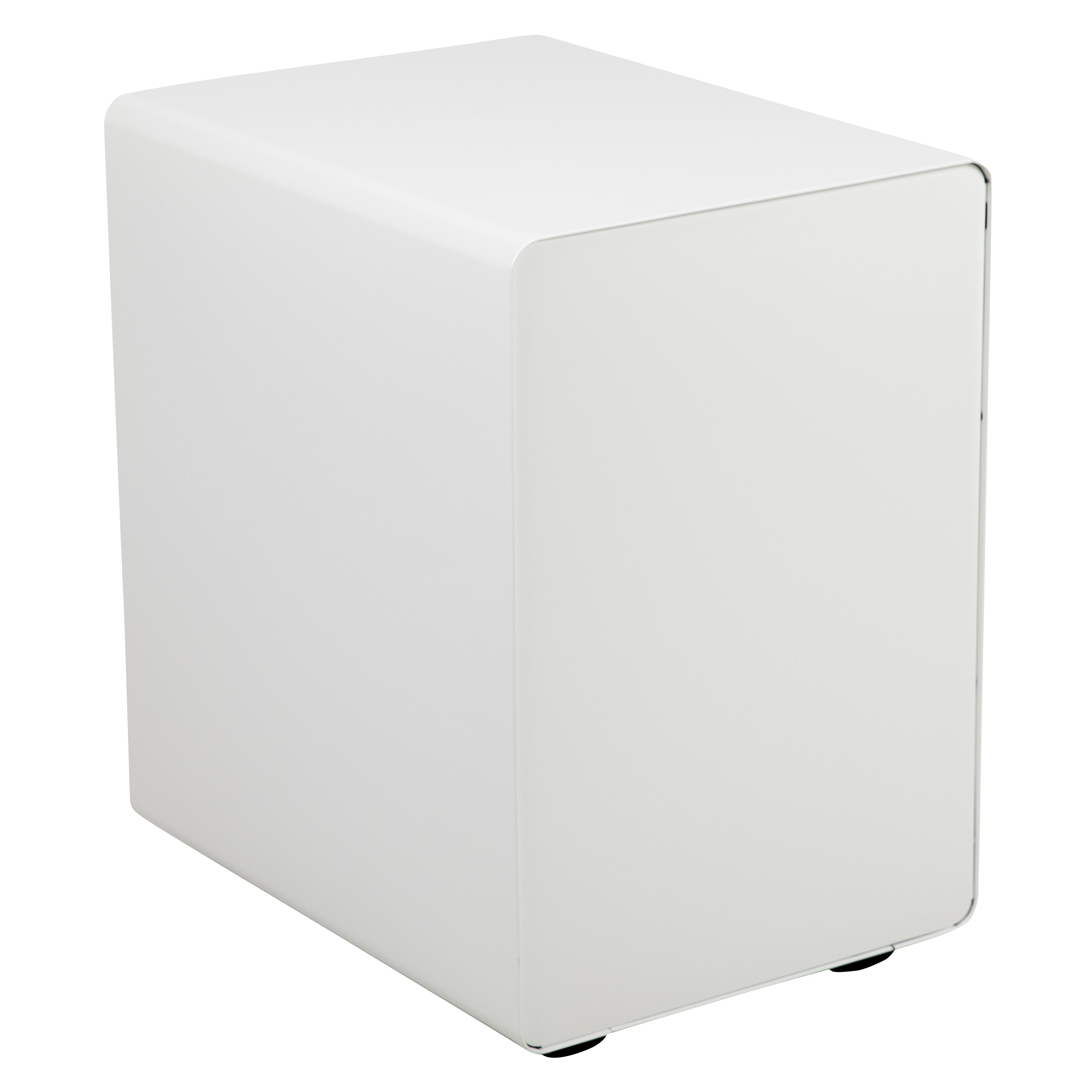 Wren Ergonomic 3-Drawer Mobile Locking Filing Cabinet with Anti-Tilt Mechanism & Letter/Legal Drawer, White with Red Faceplate
