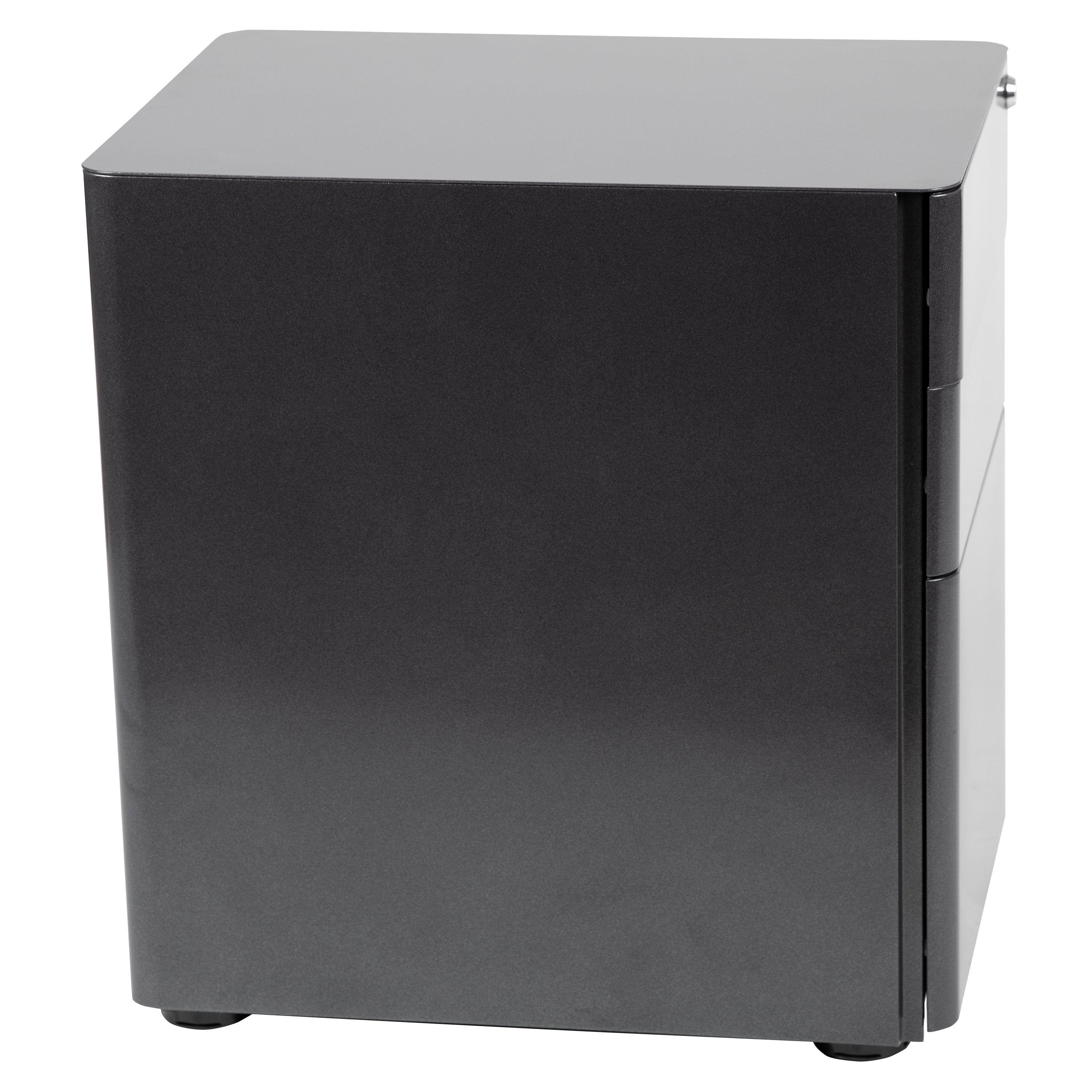 Warner Modern 3-Drawer Mobile Locking Filing Cabinet with Anti-Tilt Mechanism and Hanging Drawer for Legal & Letter Files, Black