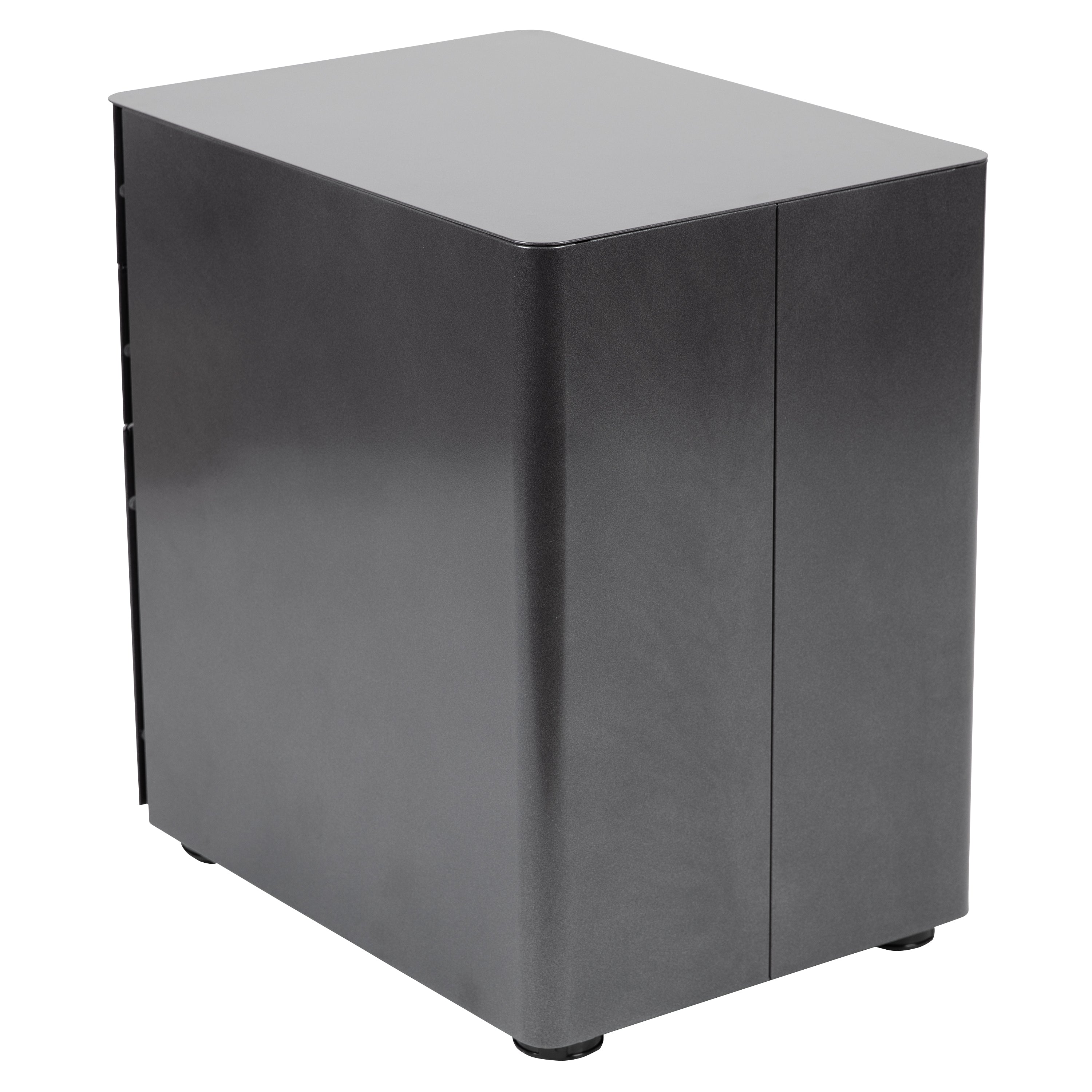 Warner Modern 3-Drawer Mobile Locking Filing Cabinet with Anti-Tilt Mechanism and Hanging Drawer for Legal & Letter Files, Black