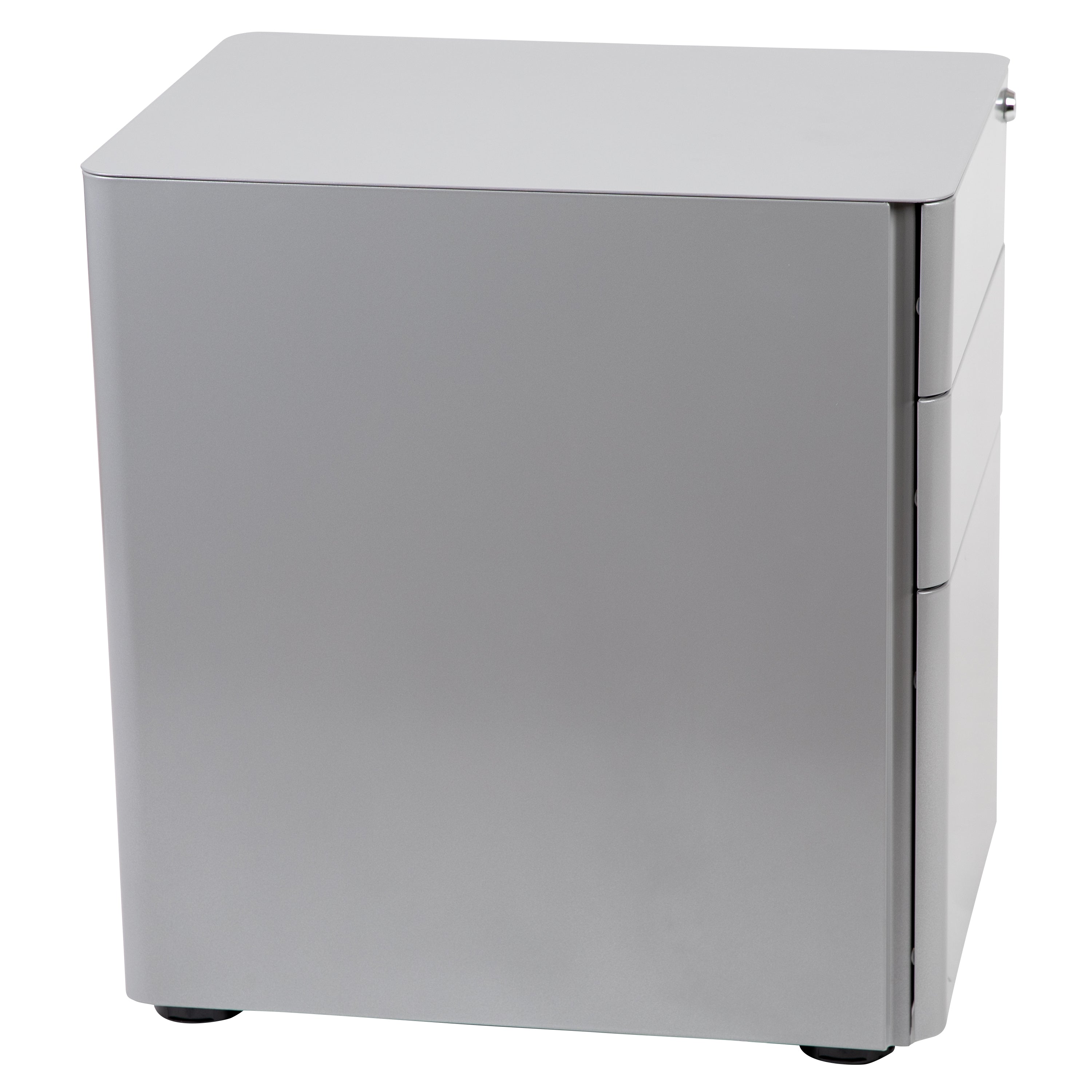 Warner Modern 3-Drawer Mobile Locking Filing Cabinet with Anti-Tilt Mechanism and Hanging Drawer for Legal & Letter Files, Gray