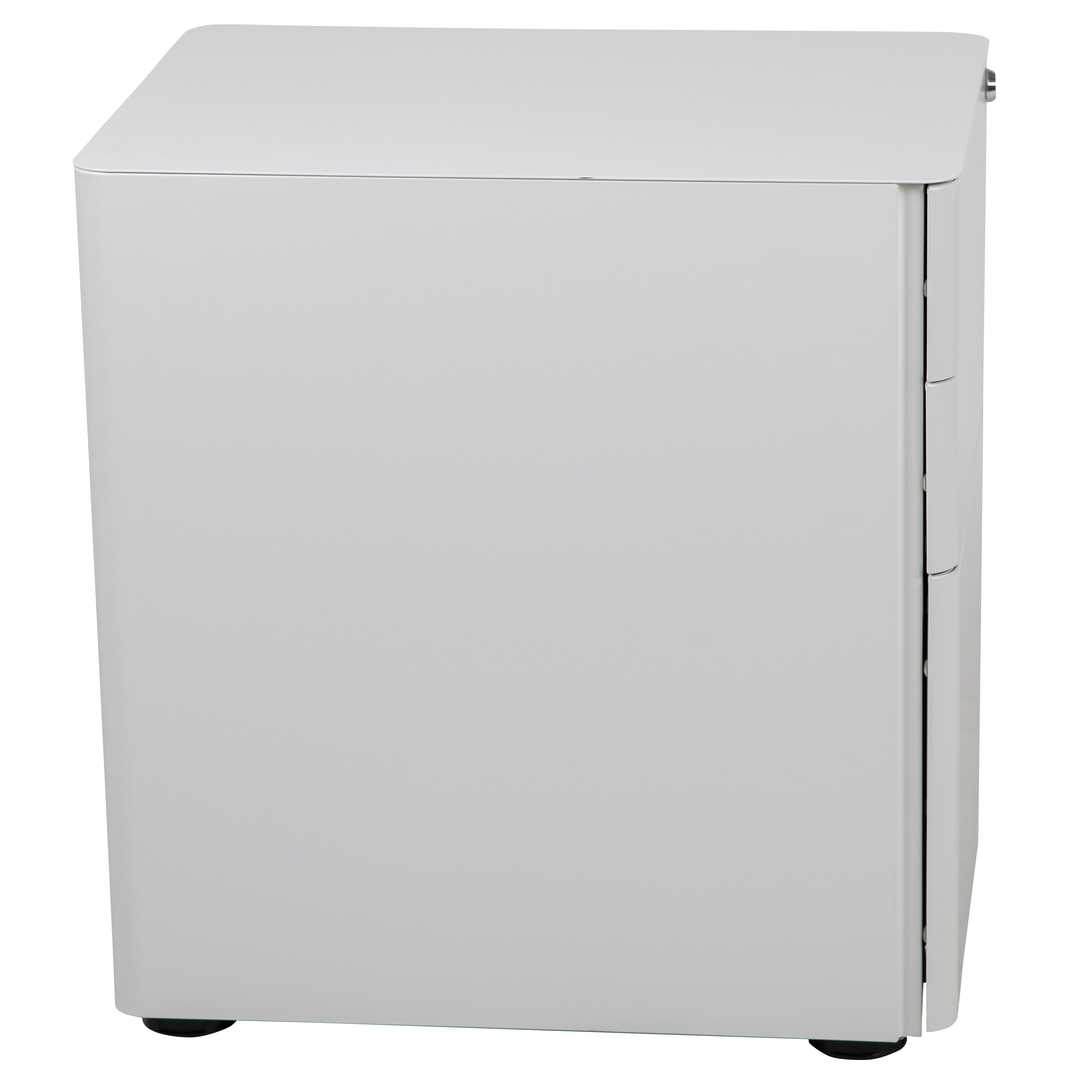Warner Modern 3-Drawer Mobile Locking Filing Cabinet with Anti-Tilt Mechanism and Hanging Drawer for Legal & Letter Files, White