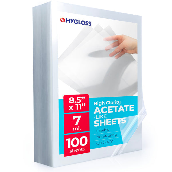Acetate Sheets, 8.5" x 11", 100 sheets