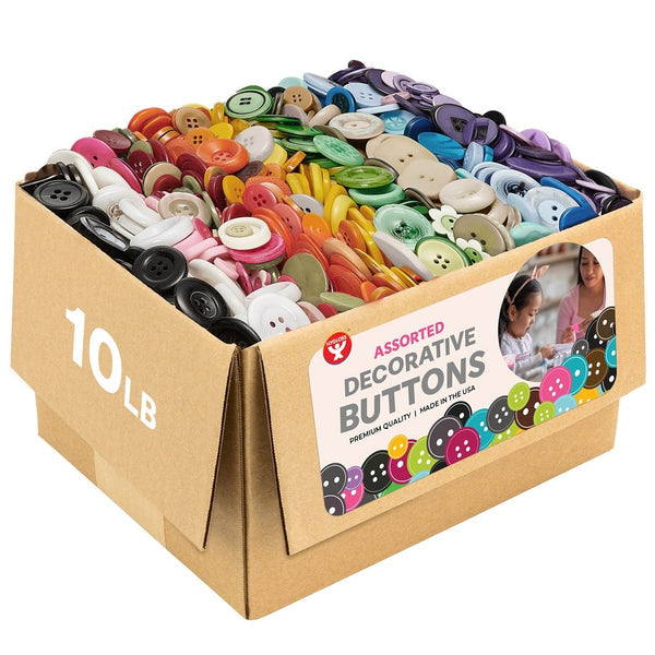 Bucket O' Buttons - 10 lb box, Assorted Colors