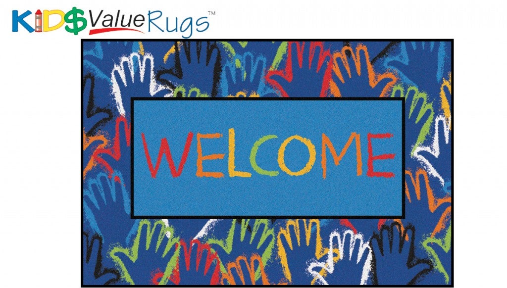 Hands Together Value Rug - 3ft x 4ft6in - Rectangle - Blue