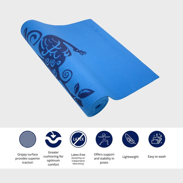 YOGA & PILATES MAT Himalaya - Blue - 1/4"H x 24"W x 68"L