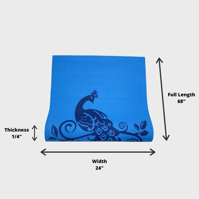 YOGA & PILATES MAT Himalaya - Blue - 1/4"H x 24"W x 68"L