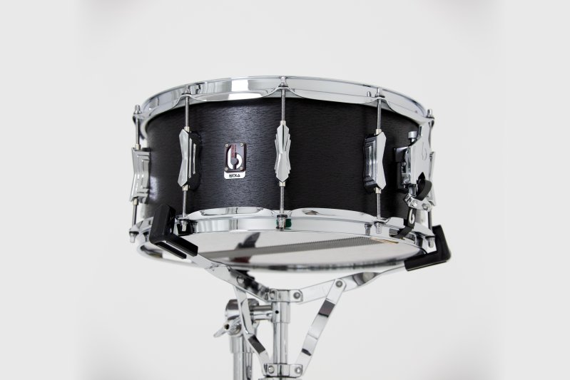 British Drum Co, ICA-14-65-SN Nicko Mcbrain Signature Series Icarus Black Oak Snare, 6.5" X 14"
