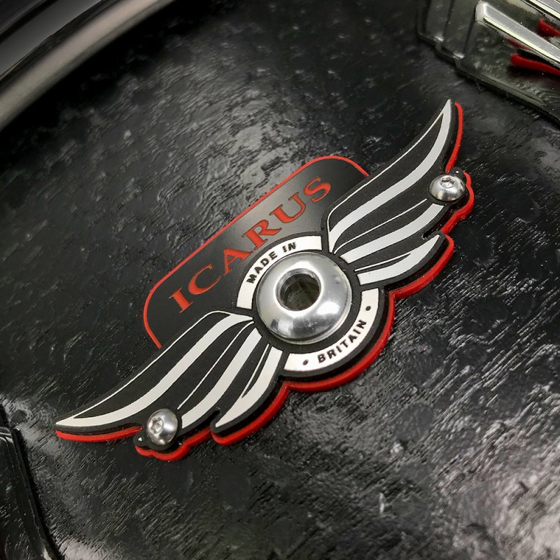 British Drum Co, ICA-14-65-SN Nicko Mcbrain Signature Series Icarus Black Oak Snare, 6.5" X 14"