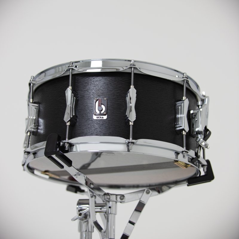 British Drum Co, ICA-14-65-SN Nicko Mcbrain Signature Series Icarus Black Oak Snare, 6.5" X 14"