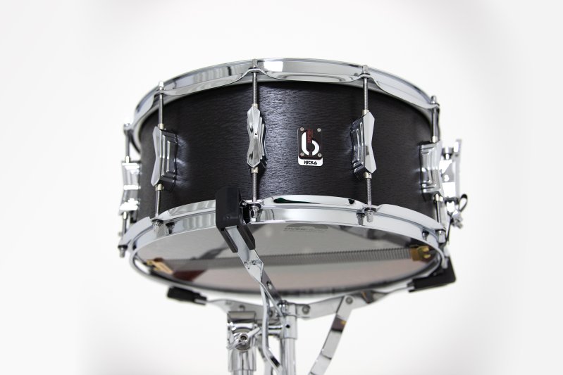 British Drum Co, ICA-14-65-SN Nicko Mcbrain Signature Series Icarus Black Oak Snare, 6.5" X 14"
