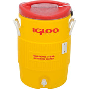IGLOO 5 GALLON 400 SERIES COMMERCIAL & INDUSTRIAL YELLOW & RED BEVERAGE JUG  - OSHA COMPLIANT, push on lid
