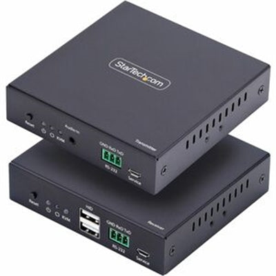 StarTech.com HDMI KVM Extender Over IP Network 4K 60Hz Driverless HDMI and USB Over Ethernet/CAT6 AVoIP Transmitter and Receiver Kit Includes Mounting
