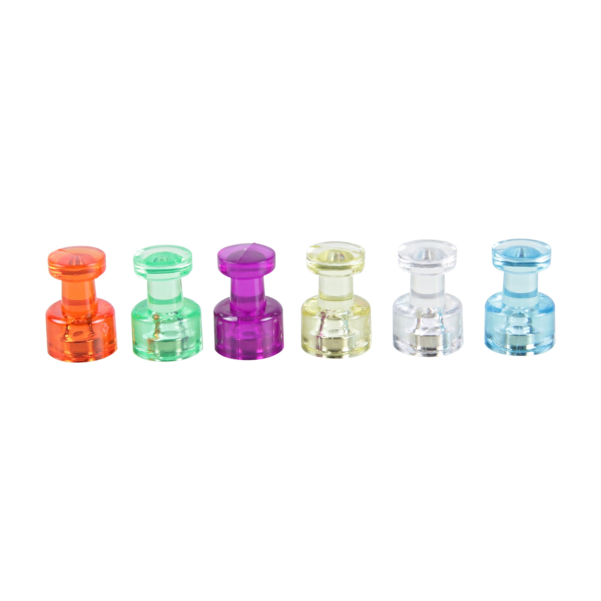 Magnetic Push Pins  3/4" Assorted Colors 6 ct