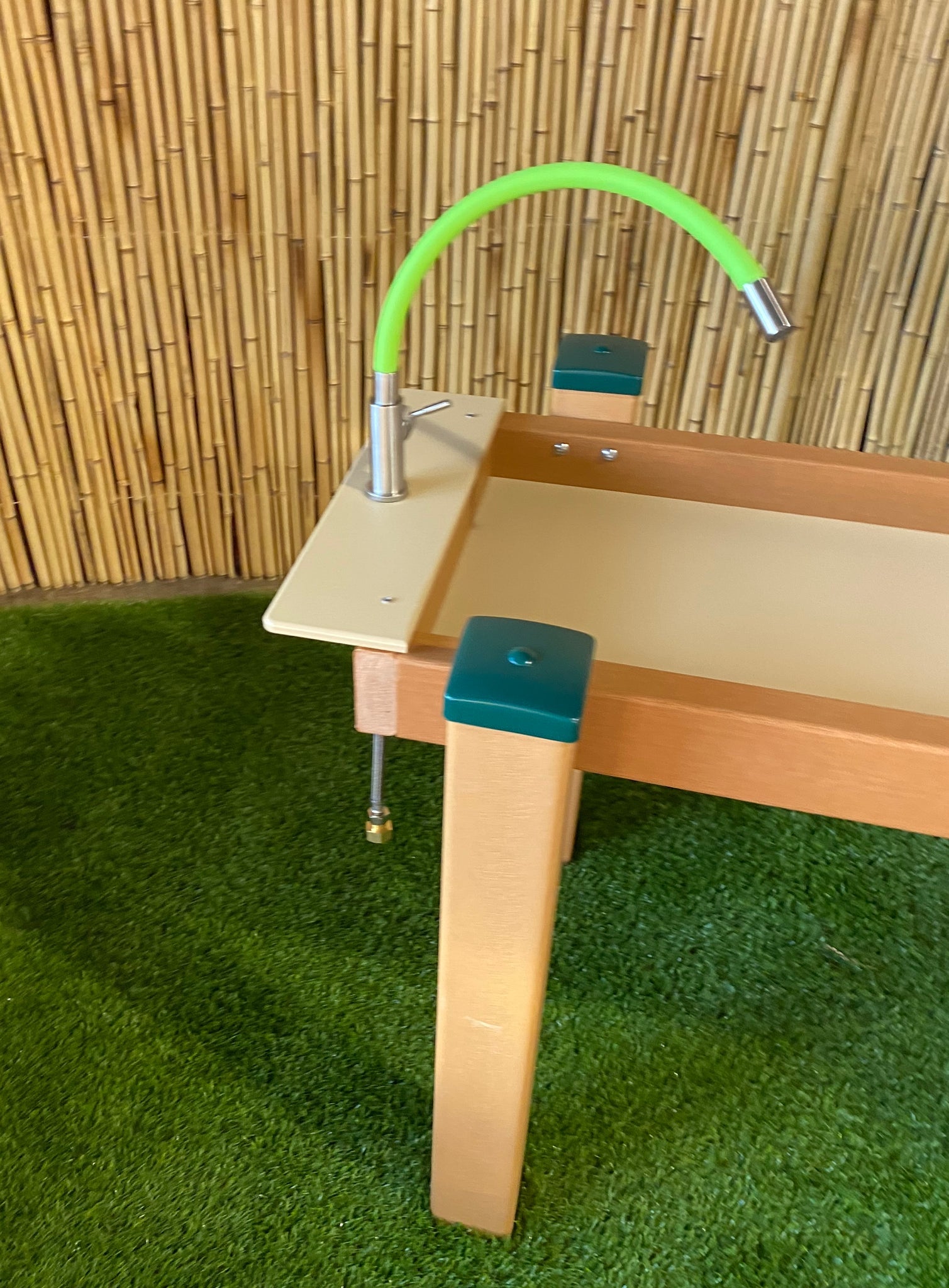 Kids' Station Outdoor Water Works Sand/Water Triple Trough with Flexible Rubber Faucet