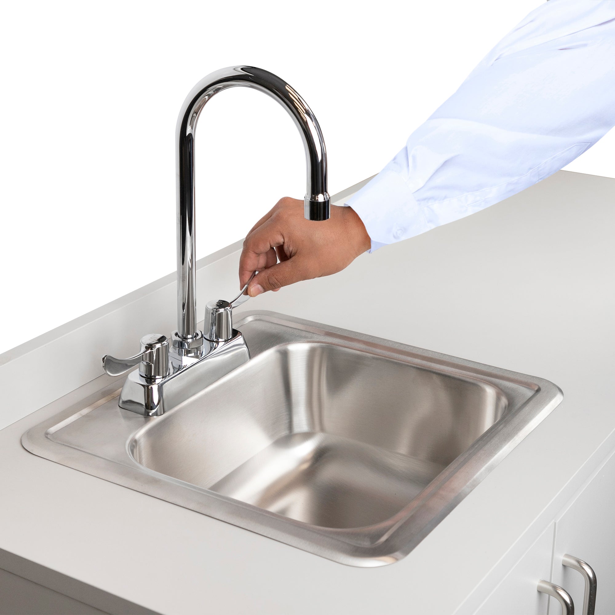 VivaComfort 48 Inch Base Cabinet with Left Sink Cutout - Grey