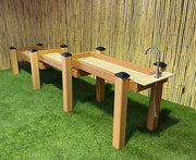 Kids' Station Outdoor Water Works Sand/Water Trough with Stainless Steel Faucet