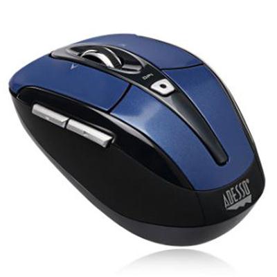 Adesso IMouse S60L - 2.4 GHz Wireless Programmable Nano Mouse - Optical - Wireless - 30 Ft - Radio Frequency - 2.40 GHz - Blue - USB - 1600 Dpi - Scro