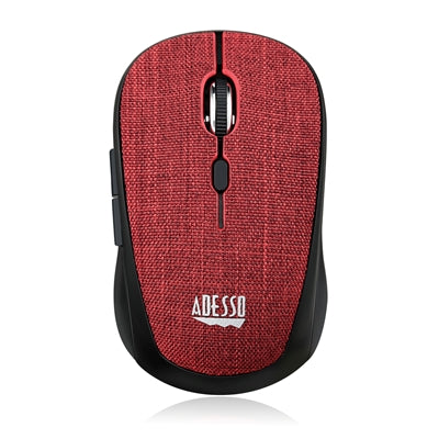Adesso IMouse S80 2.4Ghz Fabric Wireless Red Fabric Mini Optical Mouse  5-Button Red