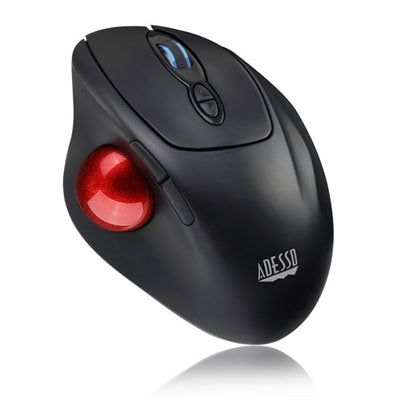 Adesso - IMouse T30 Wireless Programmable Ergonomic Trackball Mouse - Optical - Wireless - Radio Frequency - 2.40 GHz - Wireless - Black