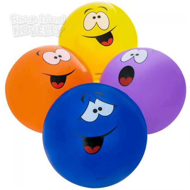 16" FUNNY FACE BALL INFLATE,Pack of 12
