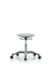 Huron Polyurethane Stool Chrome - Desk Height with Casters in Gray Polyurethane