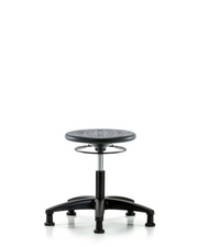 Huron Polyurethane Stool - Desk Height with Stationary Glides in Black Polyurethane