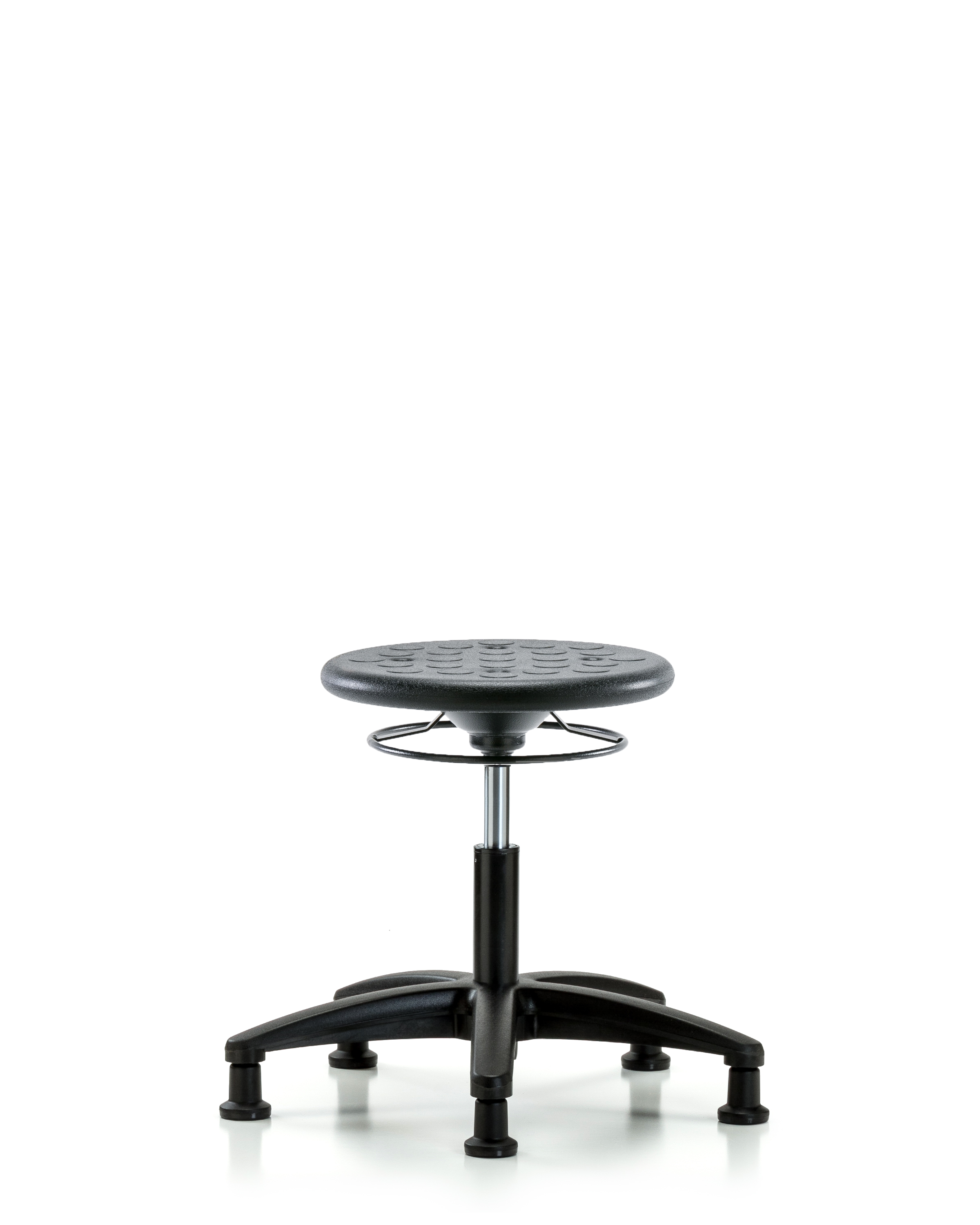 Huron Polyurethane Stool - Desk Height with Stationary Glides in Black Polyurethane