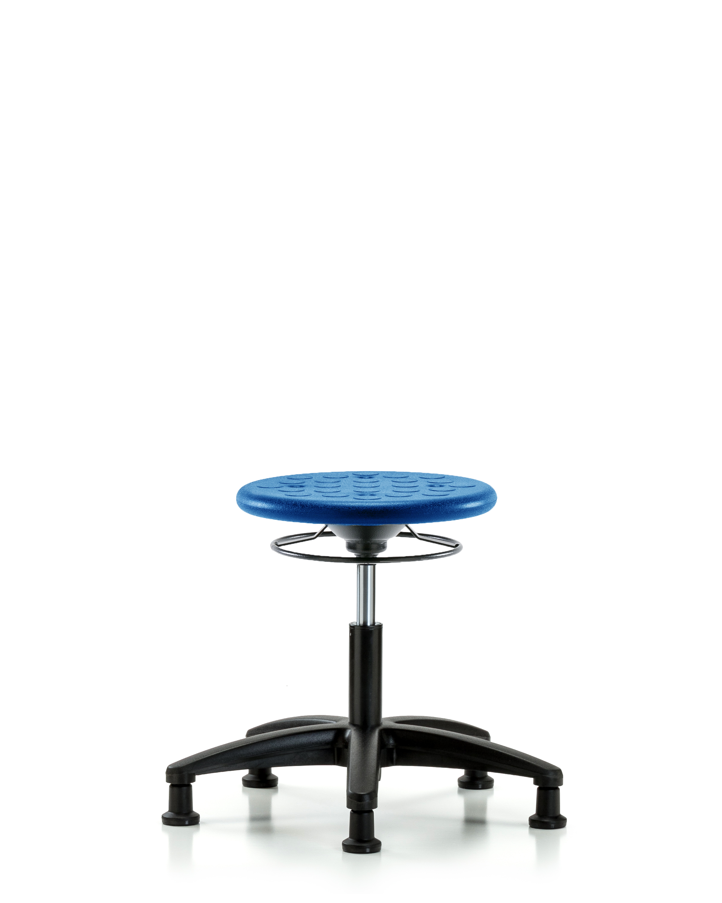 Huron Polyurethane Stool - Desk Height with Stationary Glides in Blue Polyurethane