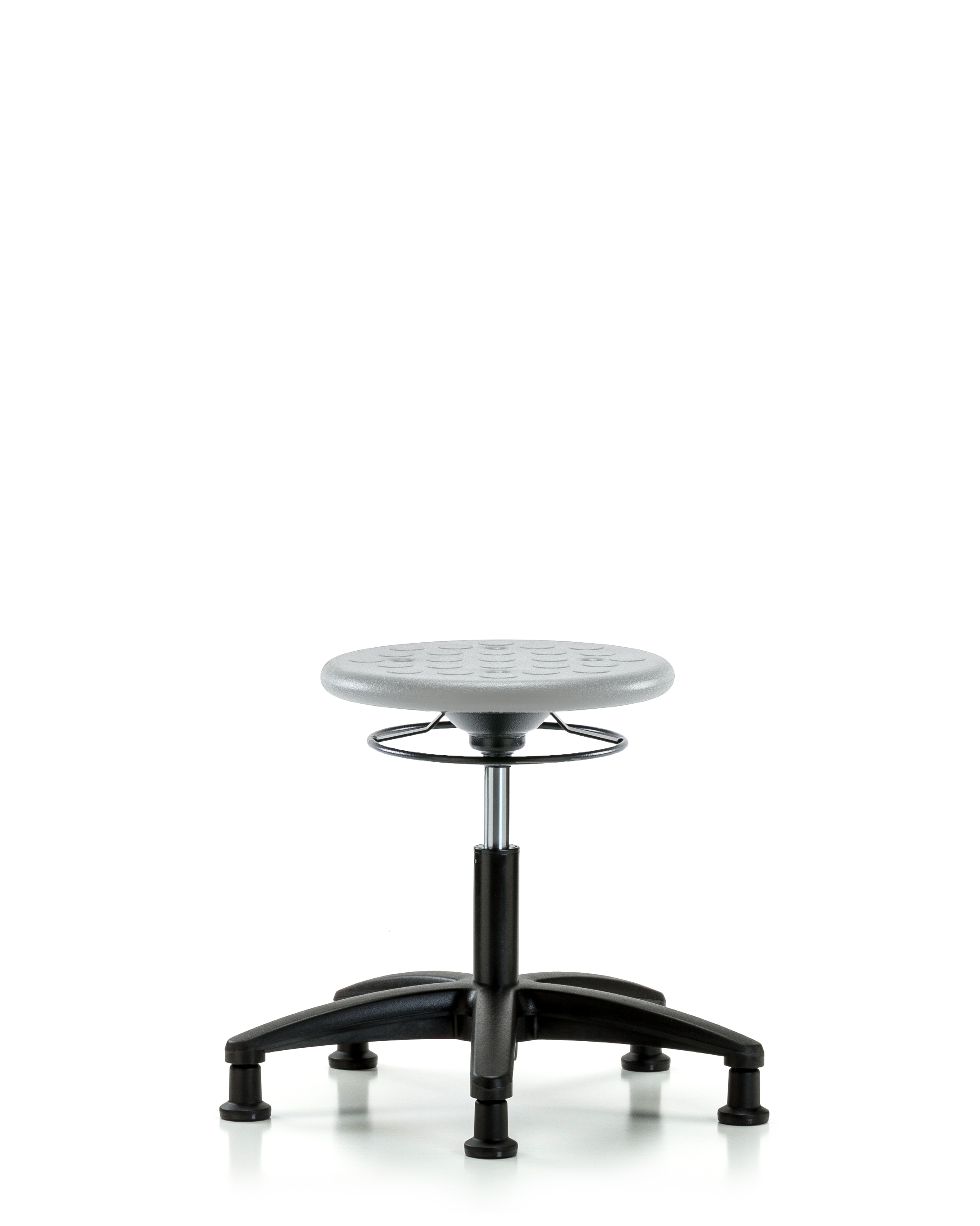 Huron Polyurethane Stool - Desk Height with Stationary Glides in Gray Polyurethane