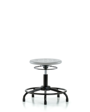 Huron Polyurethane Stool with Round Tube Base - Desk Height with Stationary Glides in Gray Polyurethane