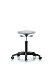 Huron Polyurethane Stool - Medium Bench Height with Casters in Gray Polyurethane
