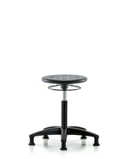 Huron Polyurethane Stool - Medium Bench Height with Stationary Glides in Black Polyurethane